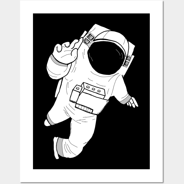 Hand drawn Astronaut Wall Art by jitkaegressy